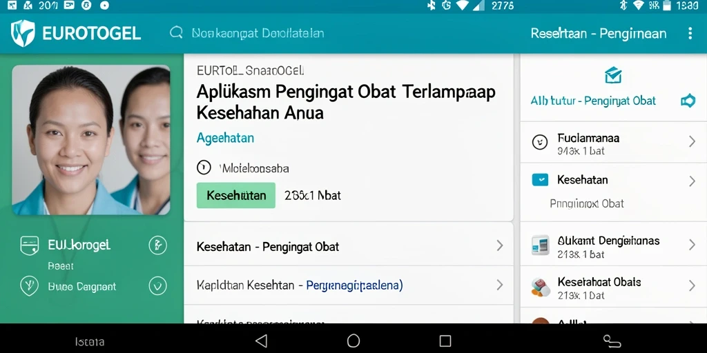 Tampilan antarmuka utama EUROTOGEL dengan fitur pengingat obat.