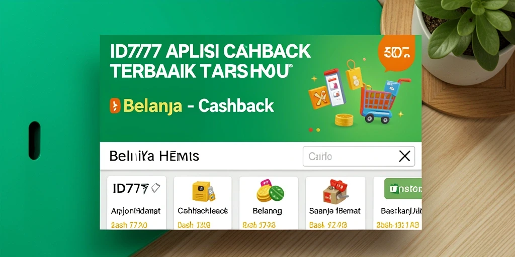 Antarmuka aplikasi ID777 yang menampilkan fitur cashback yang menarik.