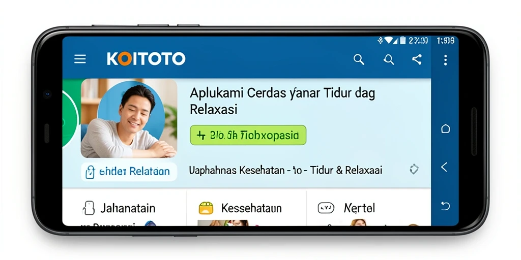 Antarmuka KOITOTO yang sederhana dan mendukung fitur Tidur & Relaksasi.