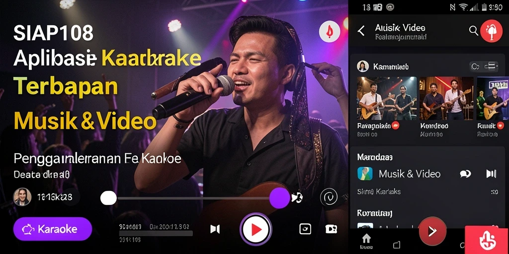 Tampilan antarmuka aplikasi SIAP108 yang menarik untuk karaoke.